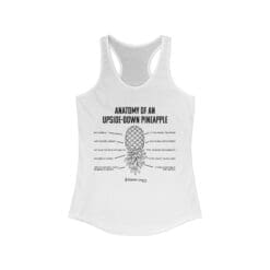 Anatomy of an Upside-down Pineapple Women's Racerback Tank (Black Graphic)