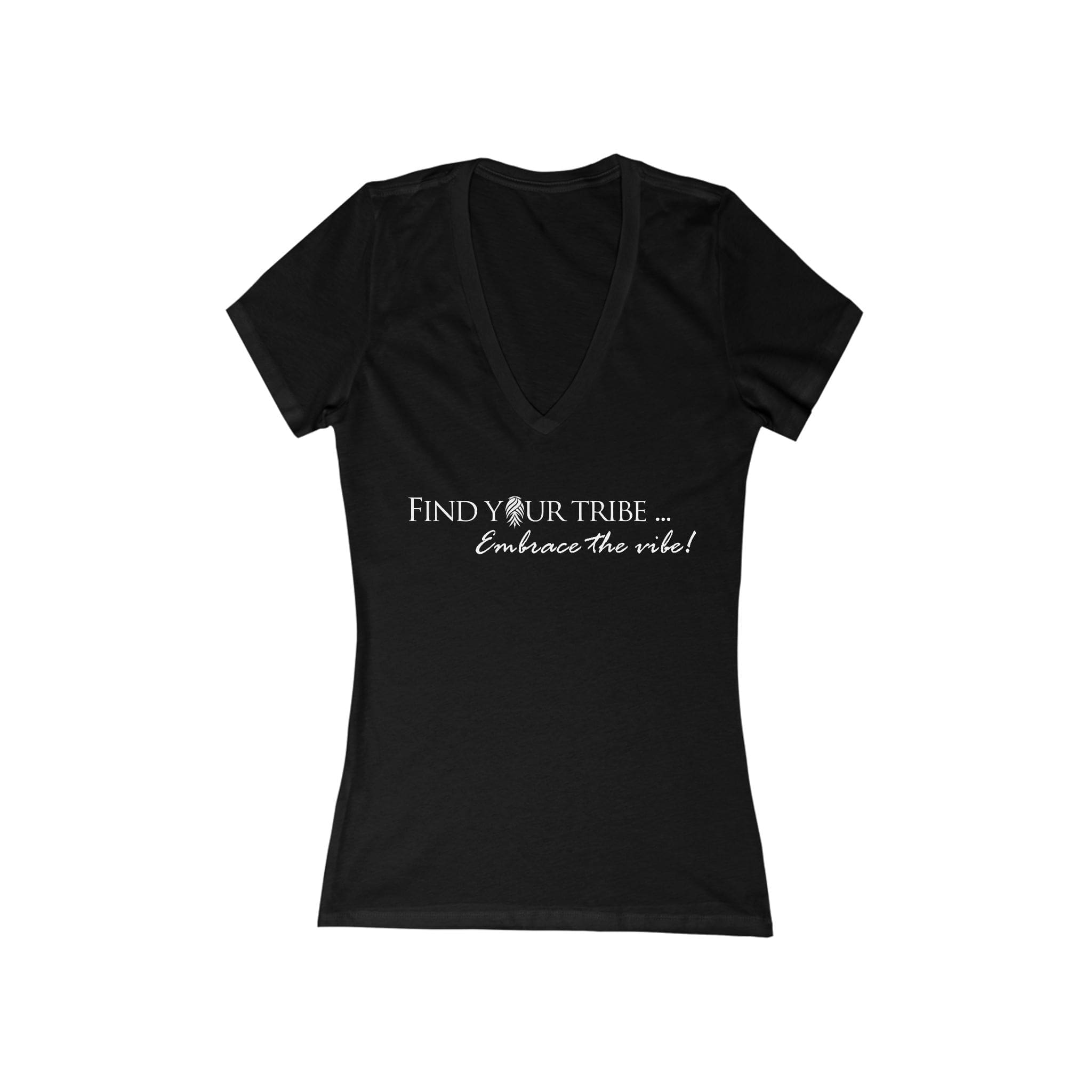 Find Your Tribe Women's Deep V-Neck Tee — Slim Fit Jersey Short Sleeve - Image 3