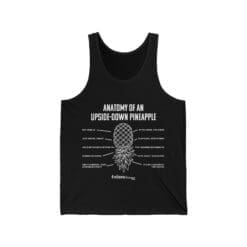 Anatomy of an Upside-down Pineapple Unisex Jersey Tank (White Graphic)
